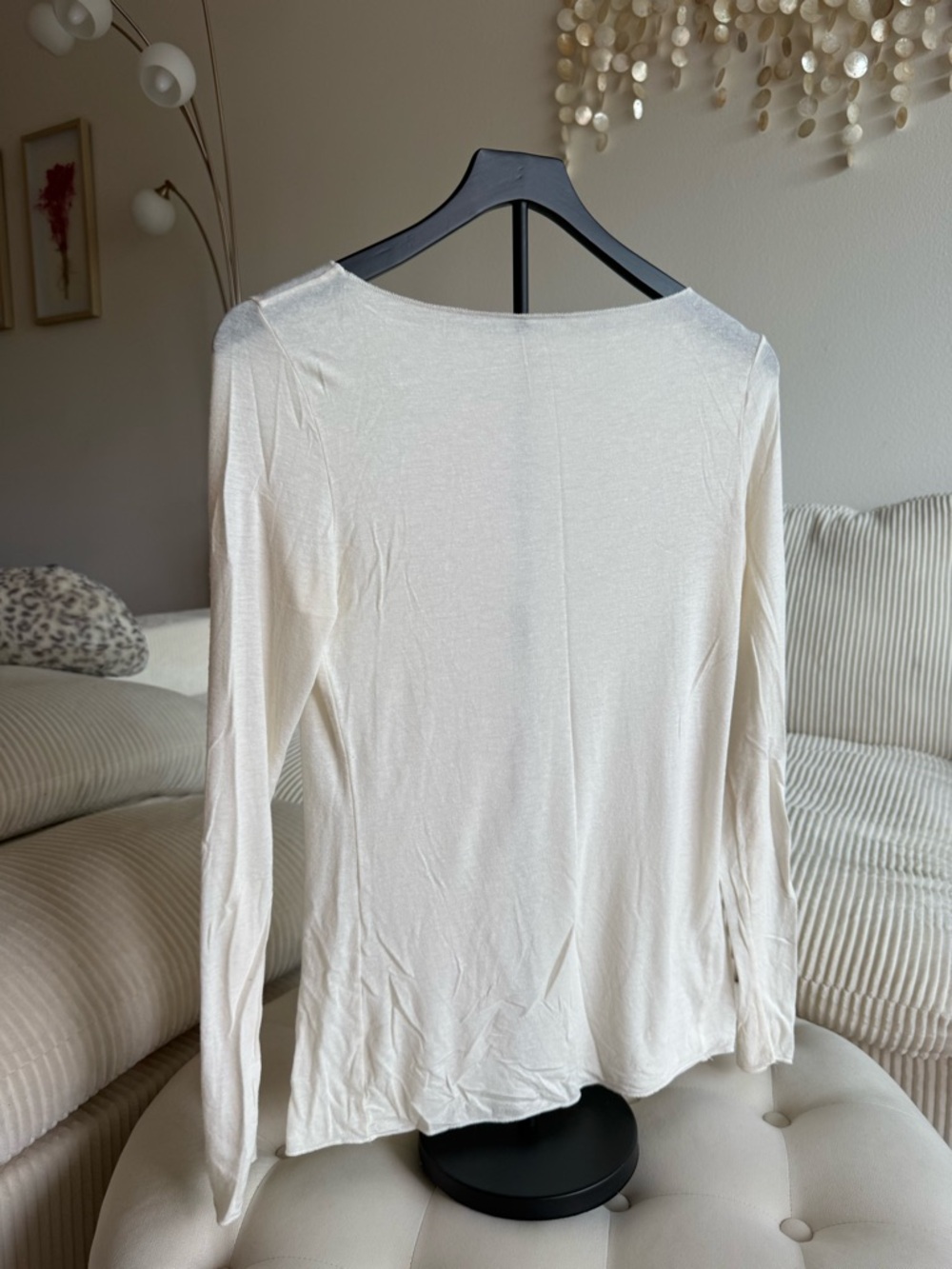 intimissi cashmere modal long sleeve boat neck top